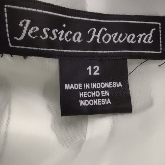 JESSICA HOWARD AVOCADO AND CREAM BOLD FLORAL,FIT AND FLARE WOMENS DRESS SIZE 12 - Picture 8 of 11